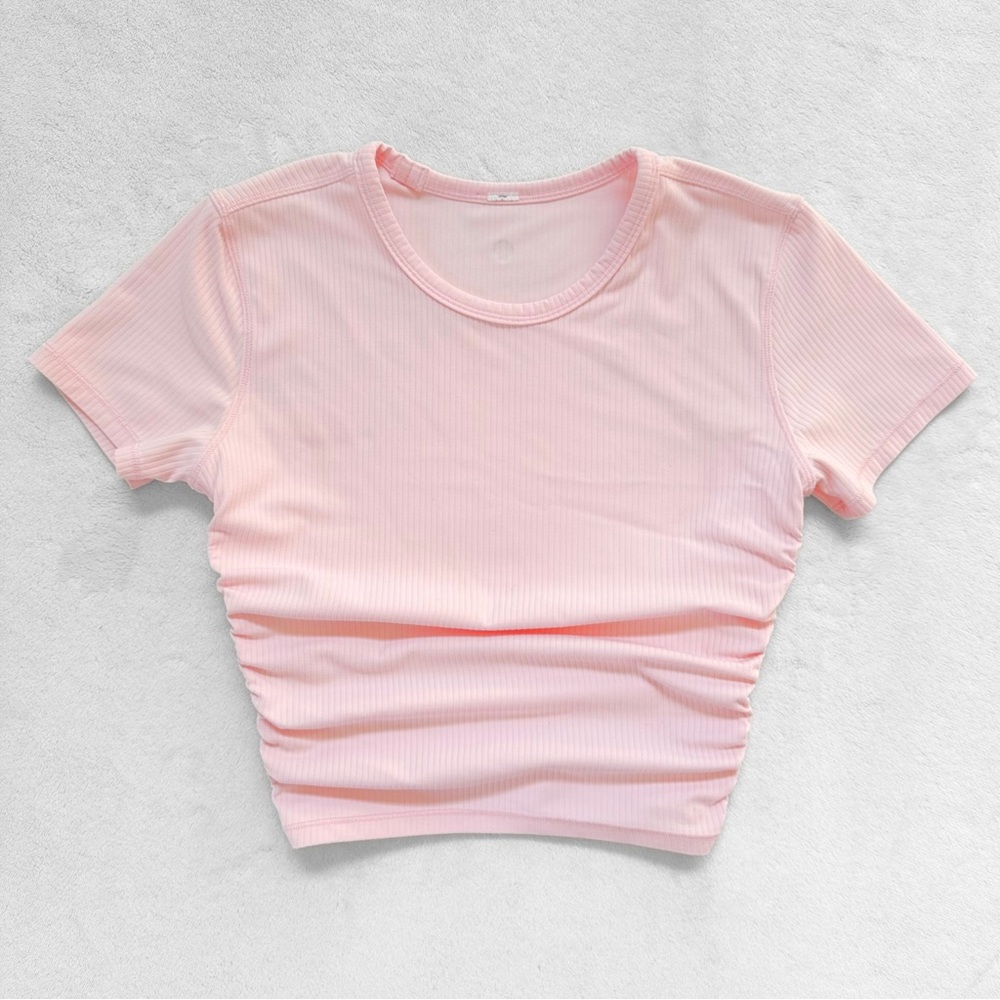 Lululemon All It Takes Ribbed Nulu Shirt — Strawberry Milkshake — Size 2